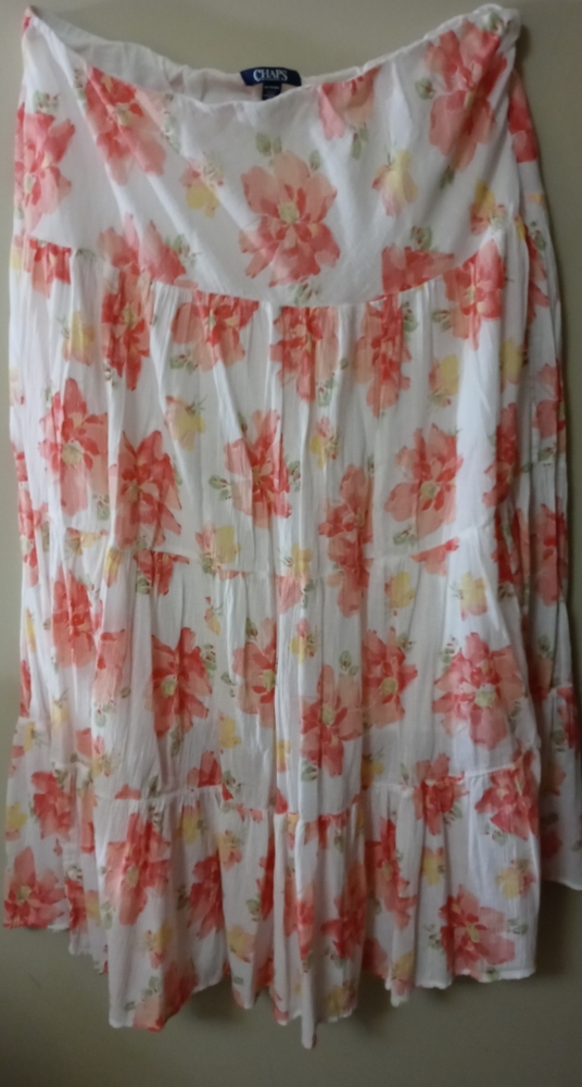 Chaps cotton gauze flowing skirt. Beautiful. Never worn size XL